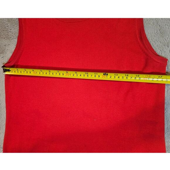 Brooks Brothers Supima Cotton Knit Vest, Red, Sleeveless, Womens Sz L, see pics - Picture 5 of 5